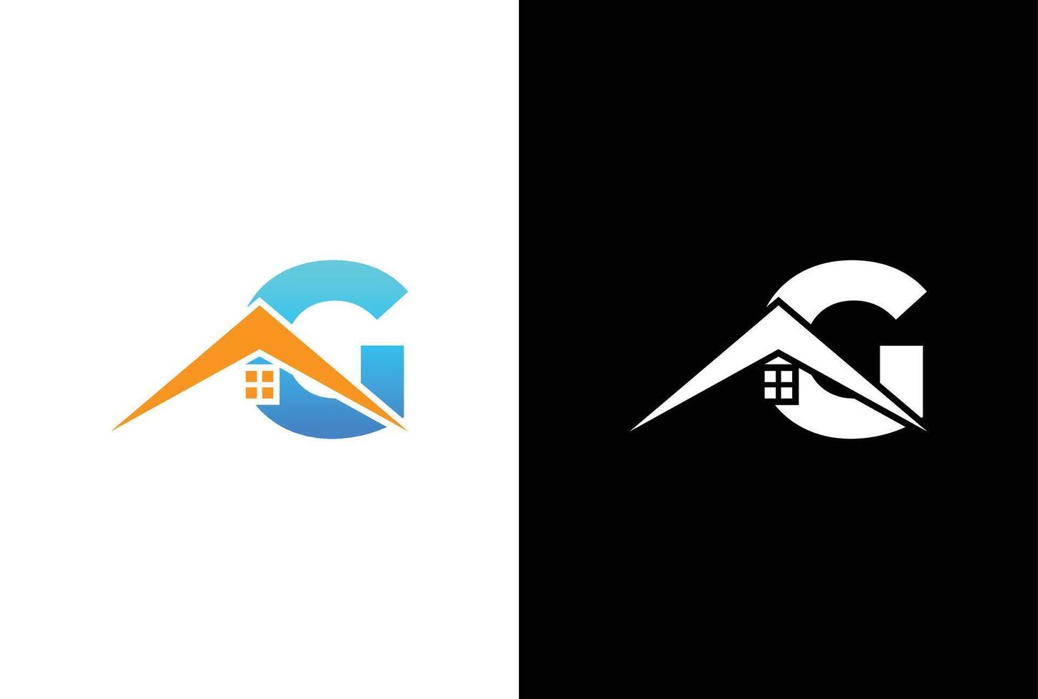 Initial letter G with house logo icon design vector. letter G with house logo design template inspiration. vector