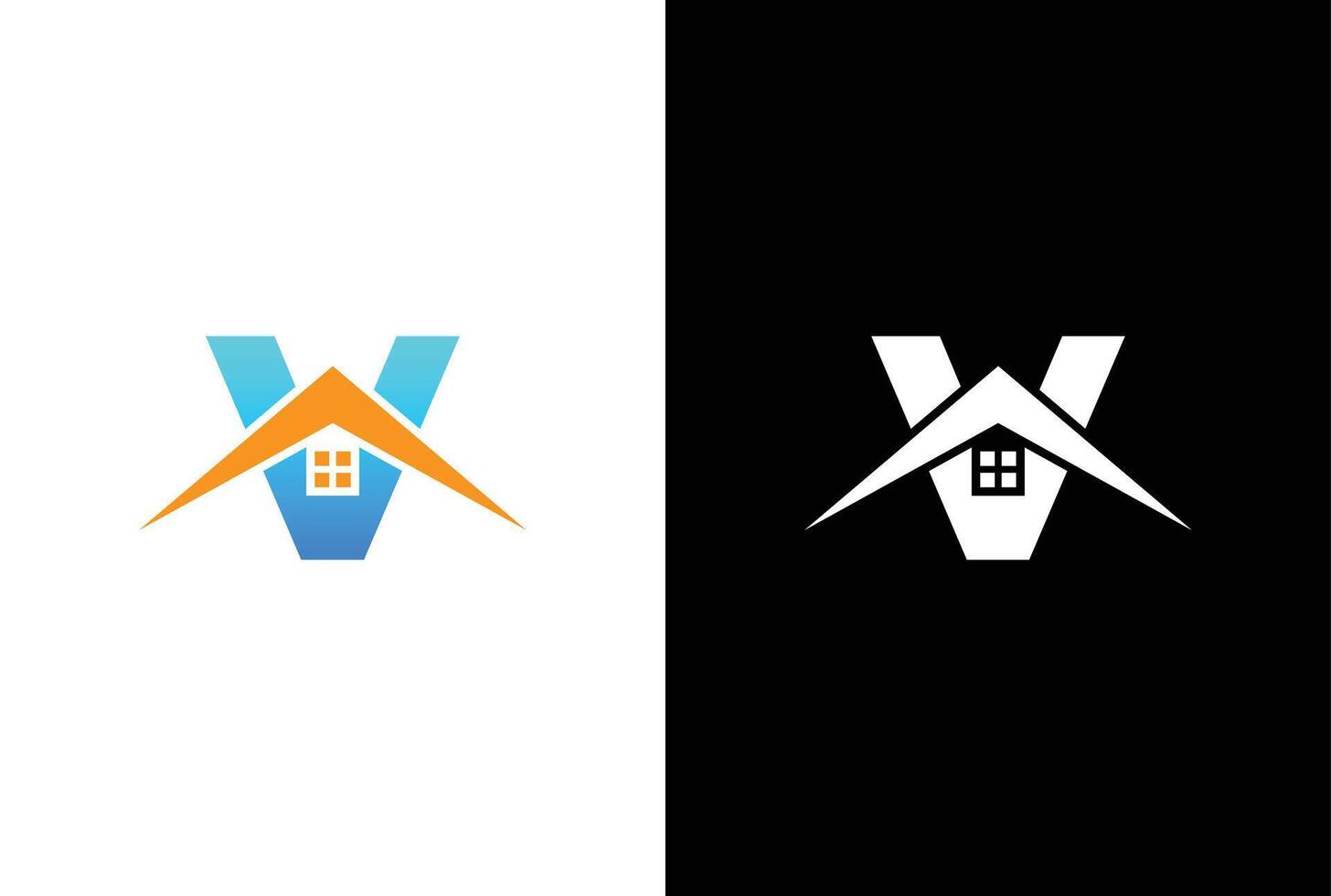 Initial letter V with house logo icon design vector. letter V with house logo design template inspiration. vector