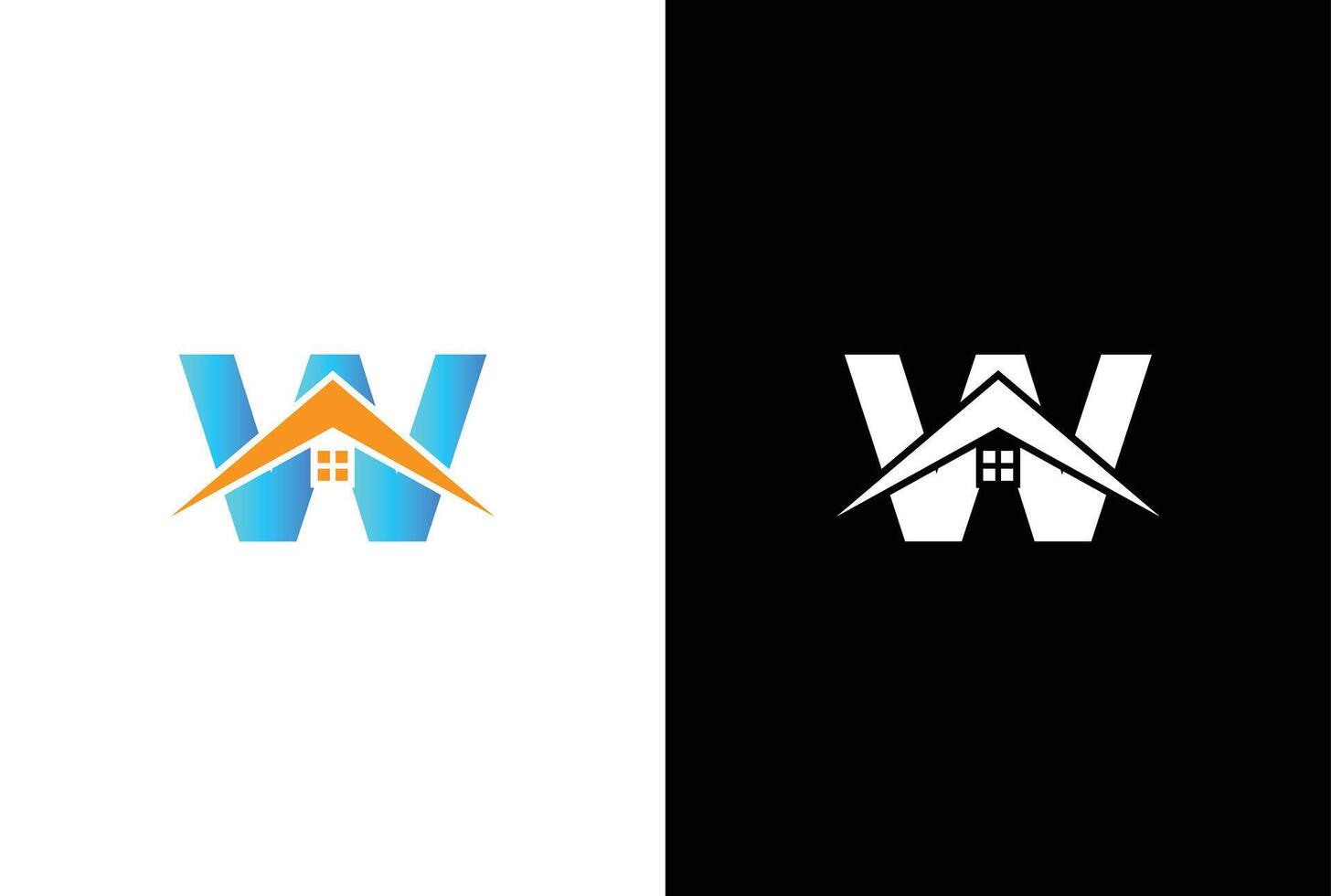 Initial letter W with house logo icon design vector. letter W with house logo design template inspiration. vector