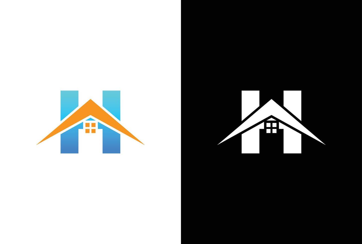 inicial letra h con casa logo icono diseño vector. letra h con casa logo diseño modelo inspiración. vector