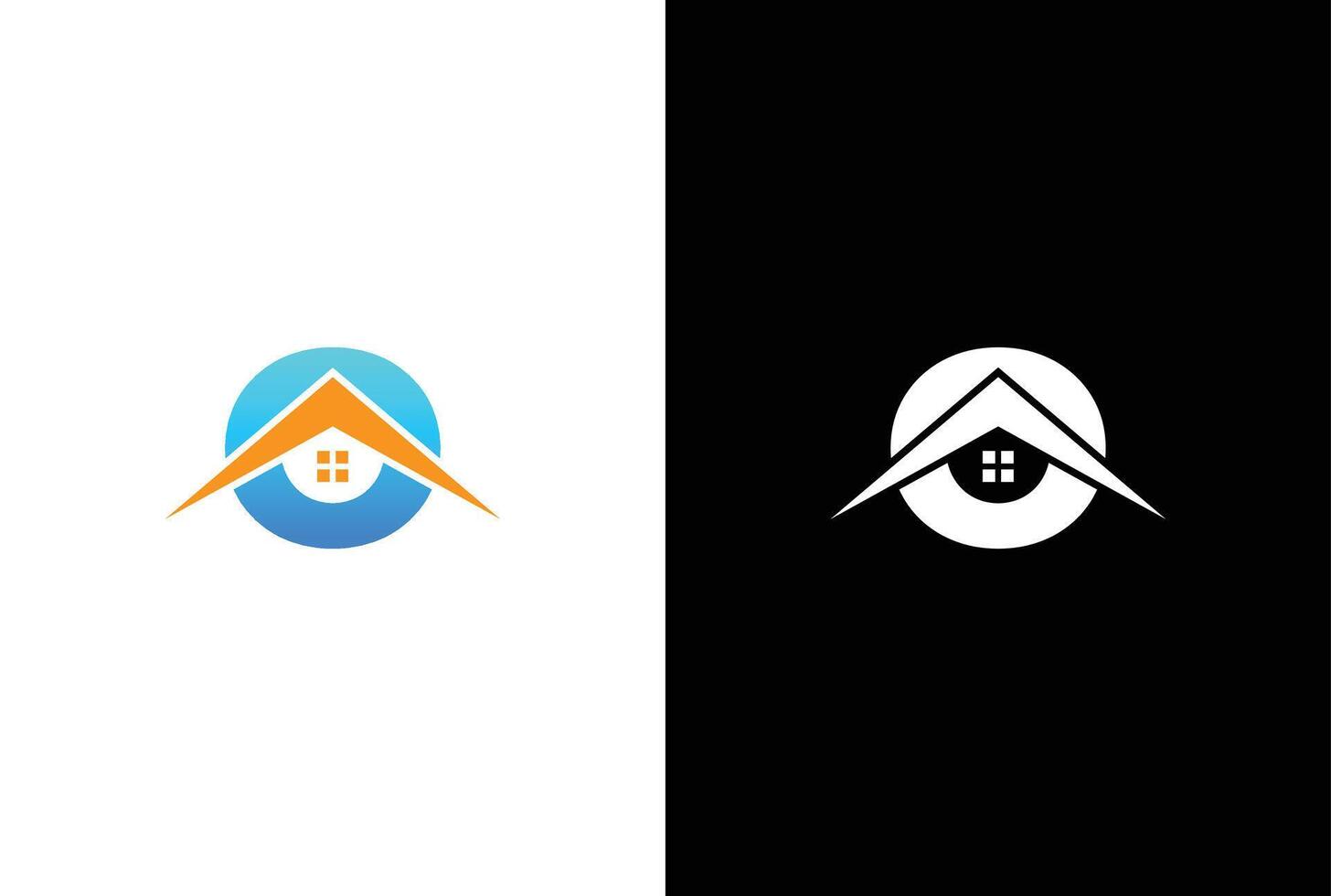Initial letter O with house logo icon design vector. letter O with house logo design template inspiration. vector