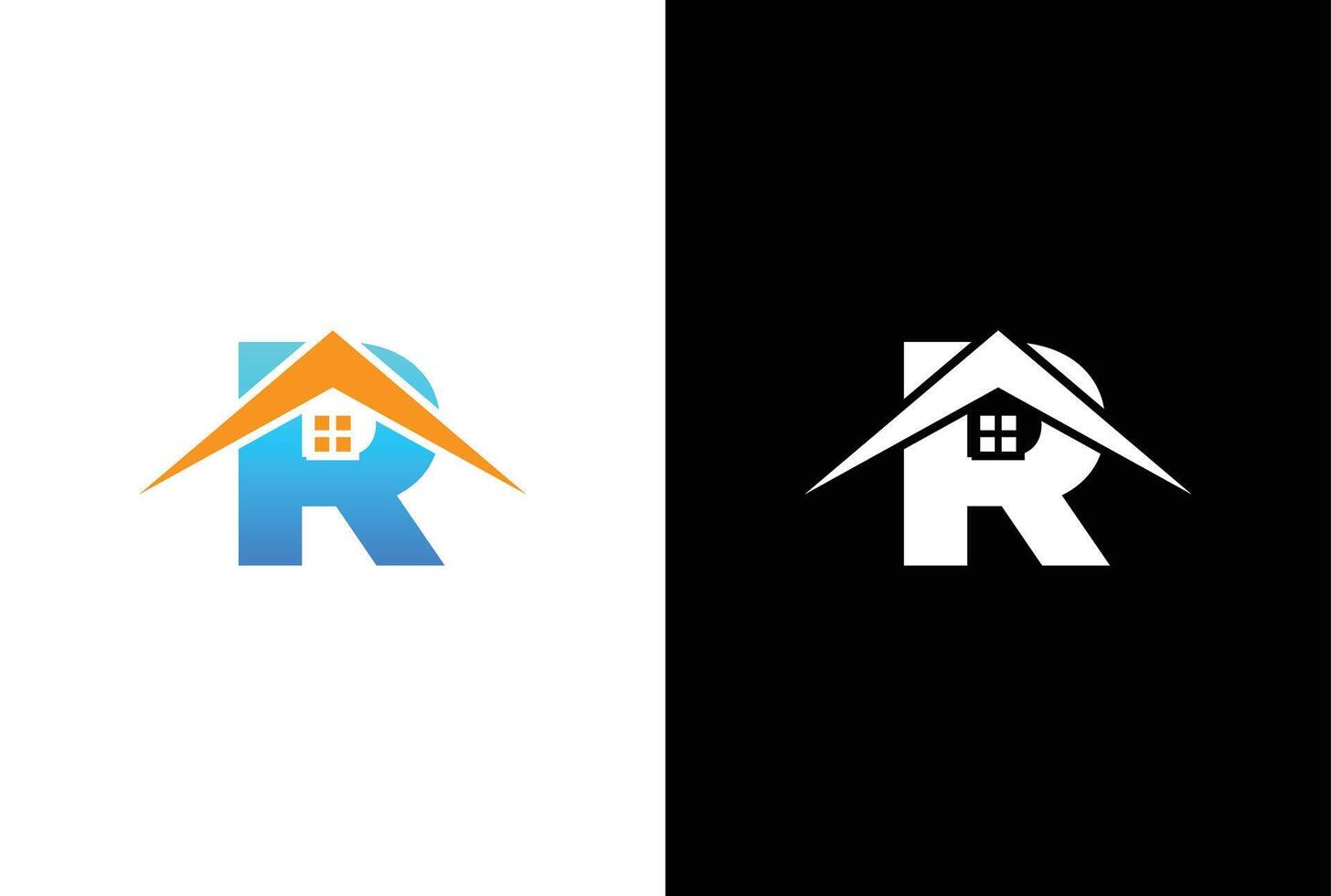 Initial letter R with house logo icon design vector. letter R with house logo design template inspiration. vector