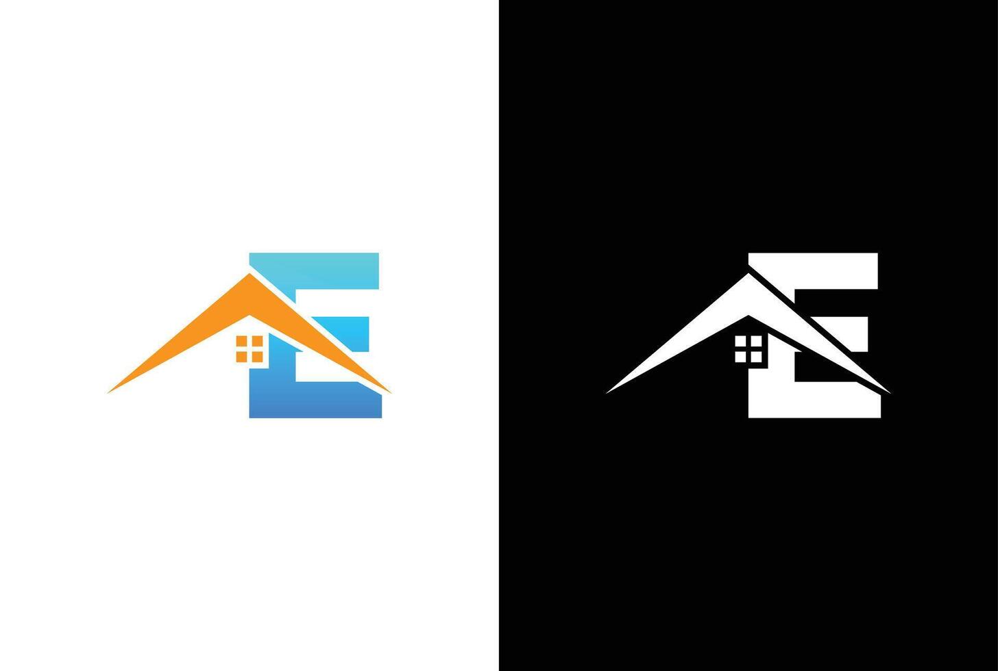Initial letter E with house logo icon design vector. letter E with house logo design template inspiration. vector