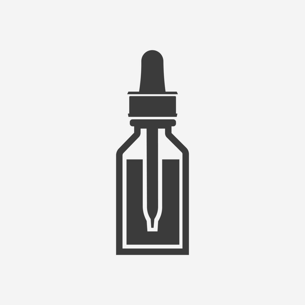 medicina botella icono vector. medicamento, píldora, droga, cápsula, farmacia, medicamento, salud, tratamiento, prescripción símbolo firmar vector