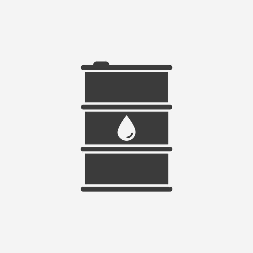 Oil drum container barrel icon vector. barrel oil symbol sign vector