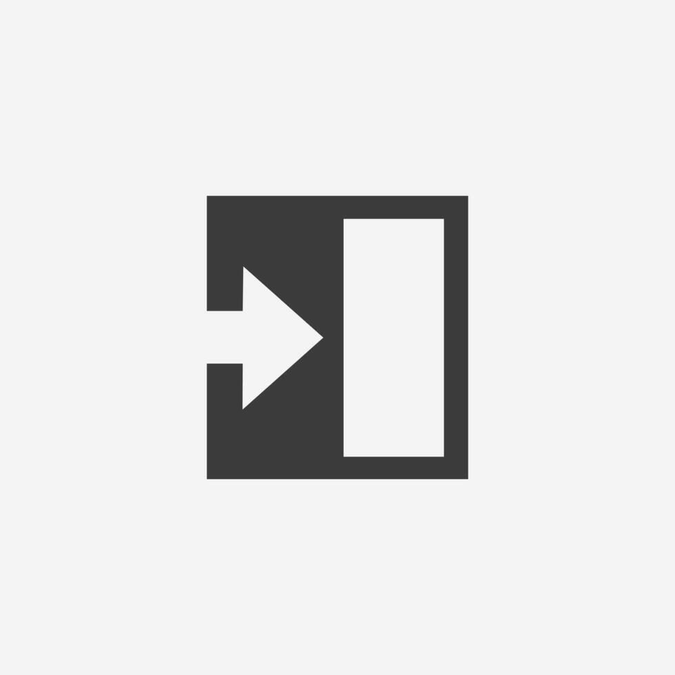 Door, open, entrance, exit, enter icon vector isolated symbol sign