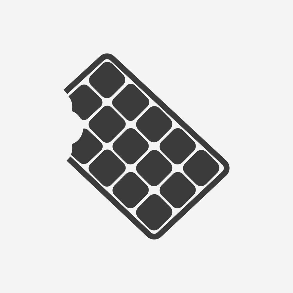 Chocolate package bar icon vector. bar, chocolate, dessert, sweet, candy, snack, bitter symbol sign vector