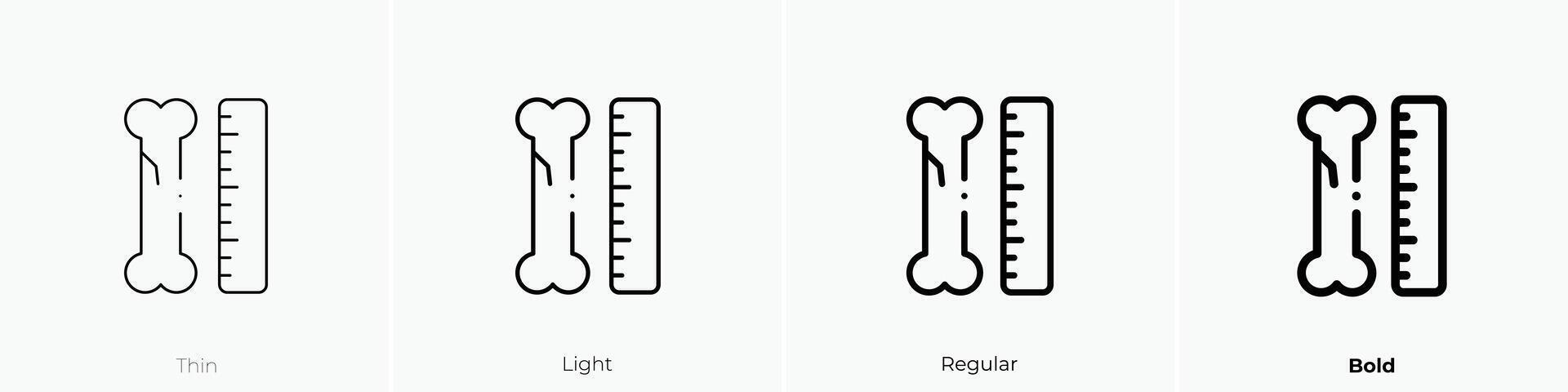 measurement icon. Thin, Light, Regular And Bold style design isolated on white background vector