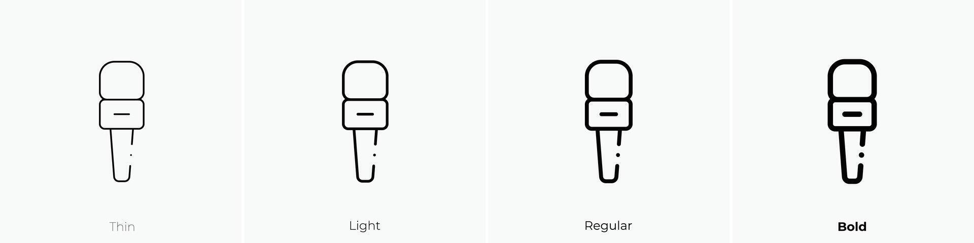 microphone icon. Thin, Light, Regular And Bold style design isolated on white background vector
