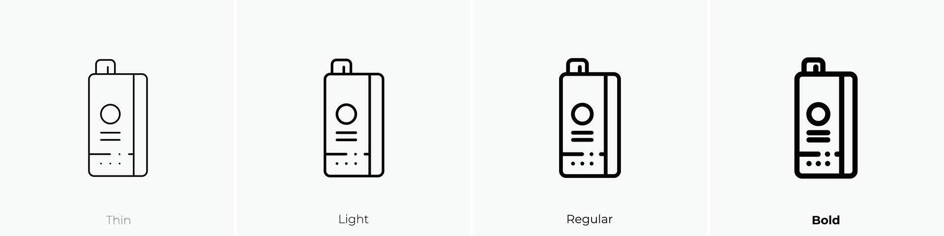 Leche caja icono. delgado, luz, regular y negrita estilo diseño aislado en blanco antecedentes vector