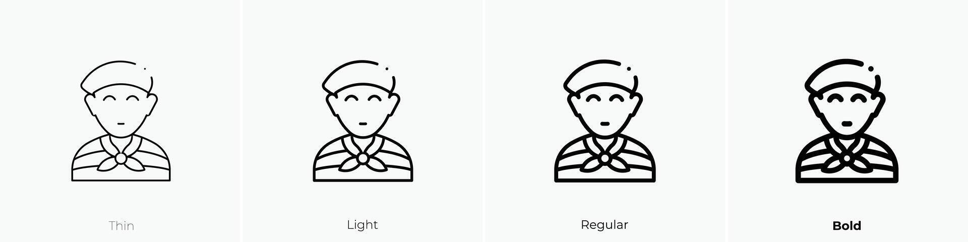 mime icon. Thin, Light, Regular And Bold style design isolated on white background vector