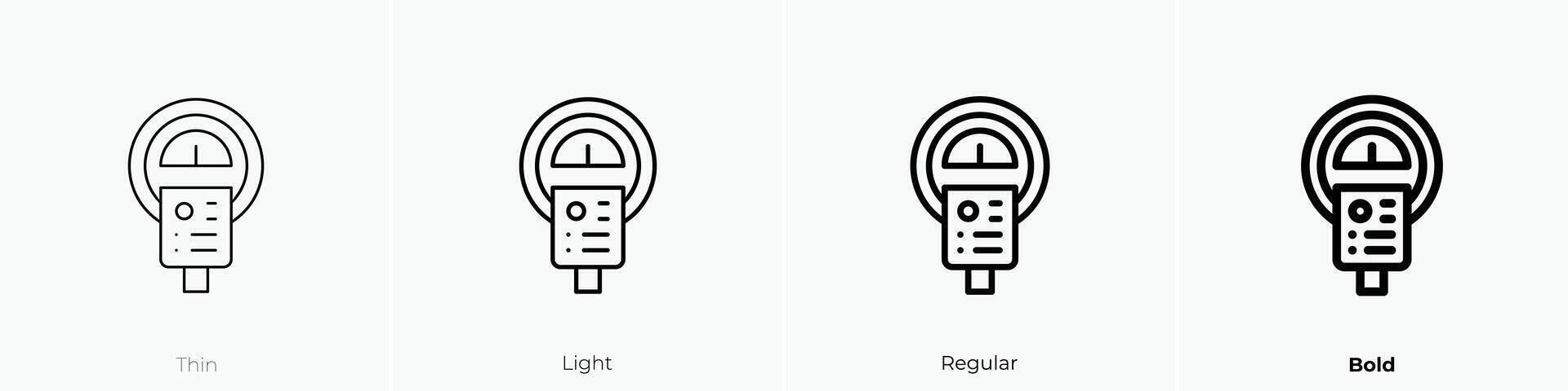 meter icon. Thin, Light, Regular And Bold style design isolated on white background vector