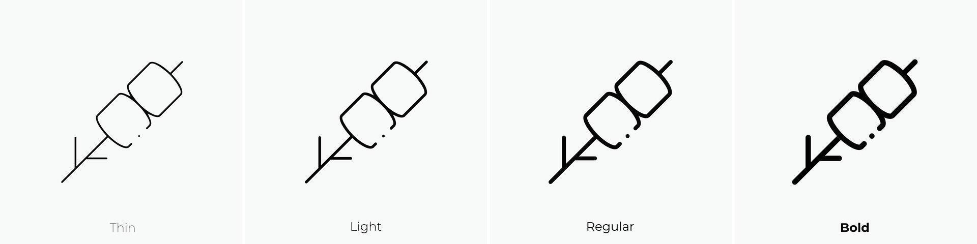 Malvaviscos icono. delgado, luz, regular y negrita estilo diseño aislado en blanco antecedentes vector