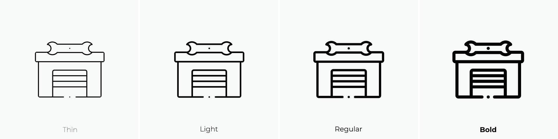 mecánico icono. delgado, luz, regular y negrita estilo diseño aislado en blanco antecedentes vector