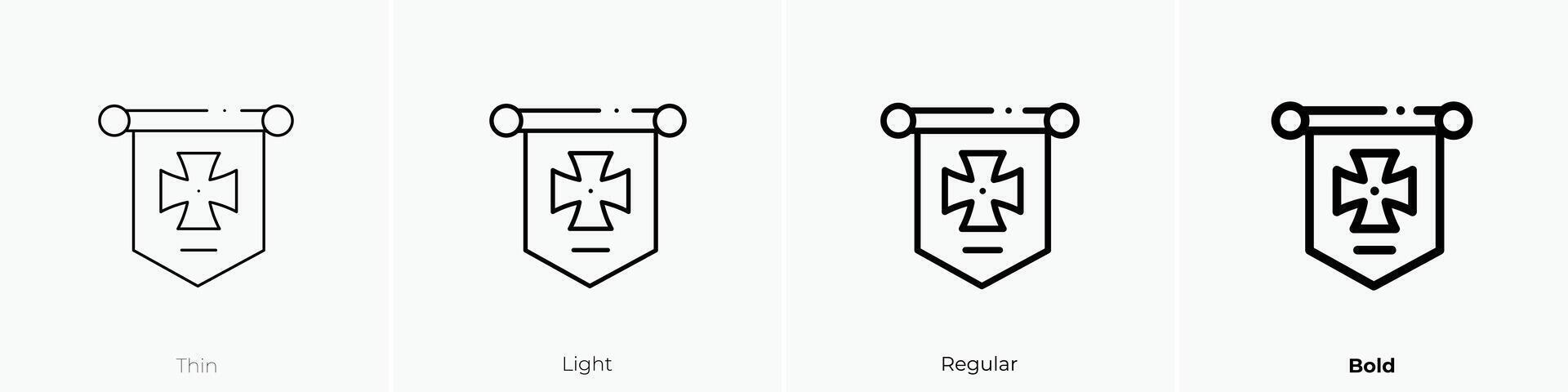 medieval icon. Thin, Light, Regular And Bold style design isolated on white background vector