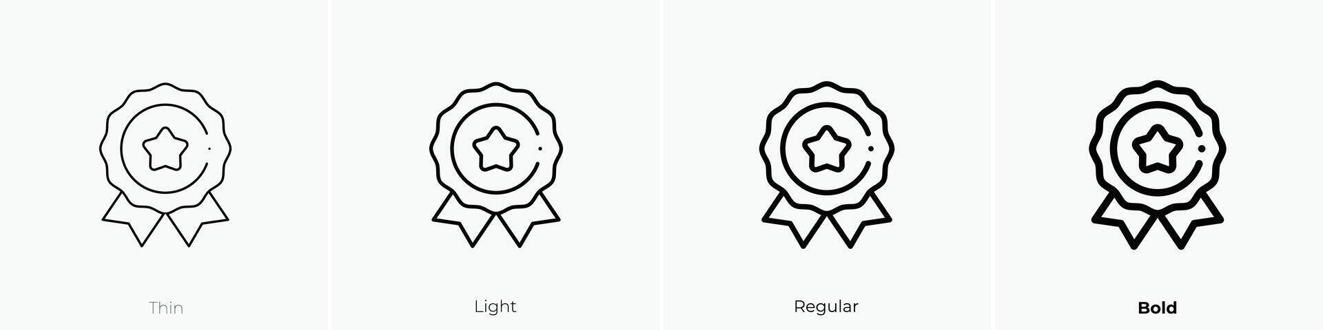 medal icon. Thin, Light, Regular And Bold style design isolated on white background vector