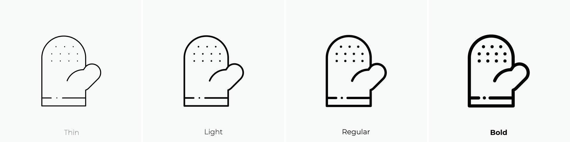 mitten icon. Thin, Light, Regular And Bold style design isolated on white background vector