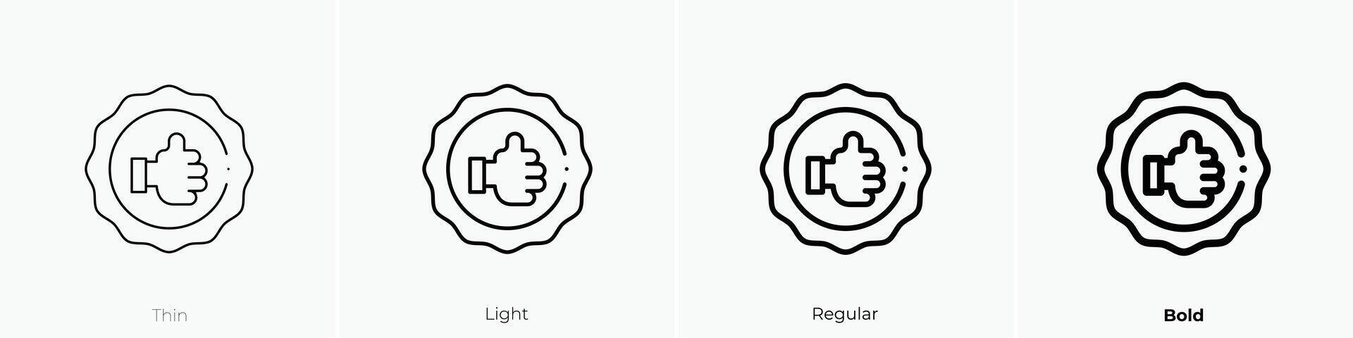 medal icon. Thin, Light, Regular And Bold style design isolated on white background vector