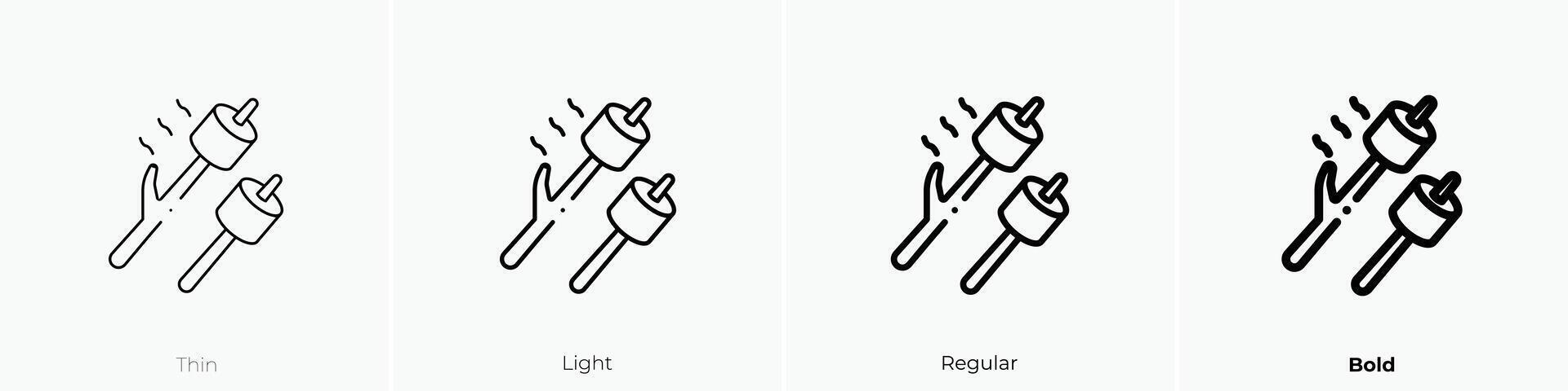 marshmallow icon. Thin, Light, Regular And Bold style design isolated on white background vector