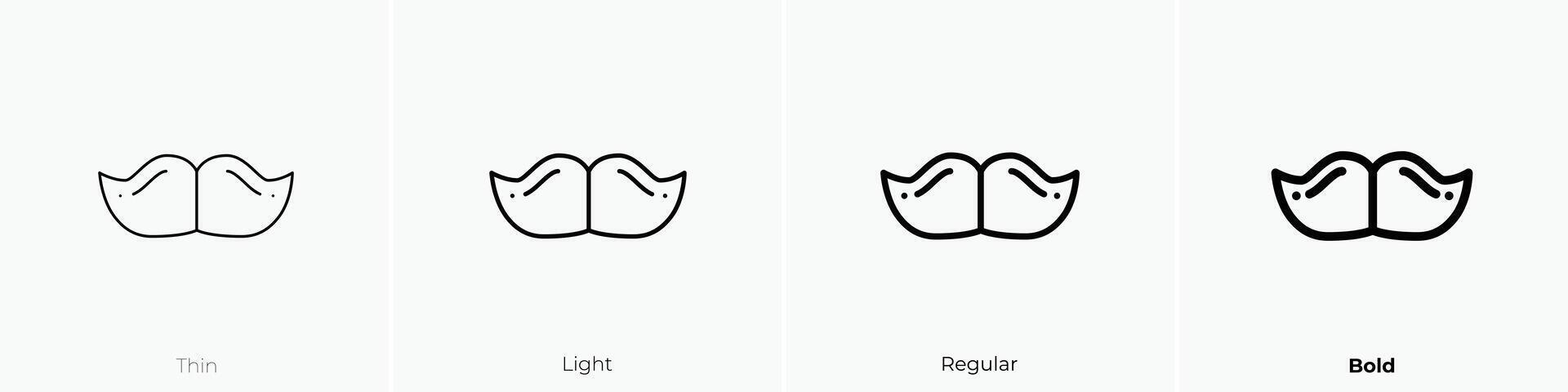 moustache icon. Thin, Light, Regular And Bold style design isolated on white background vector