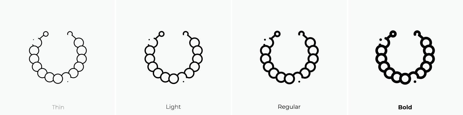 necklace icon. Thin, Light, Regular And Bold style design isolated on white background vector