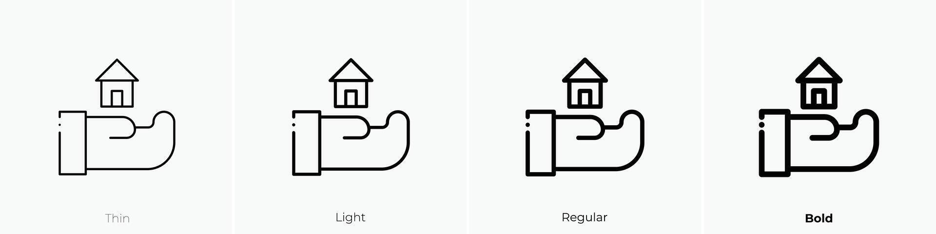 mortgage icon. Thin, Light, Regular And Bold style design isolated on white background vector