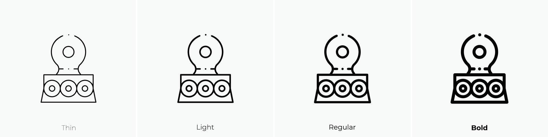 mooring bollard icon. Thin, Light, Regular And Bold style design isolated on white background vector