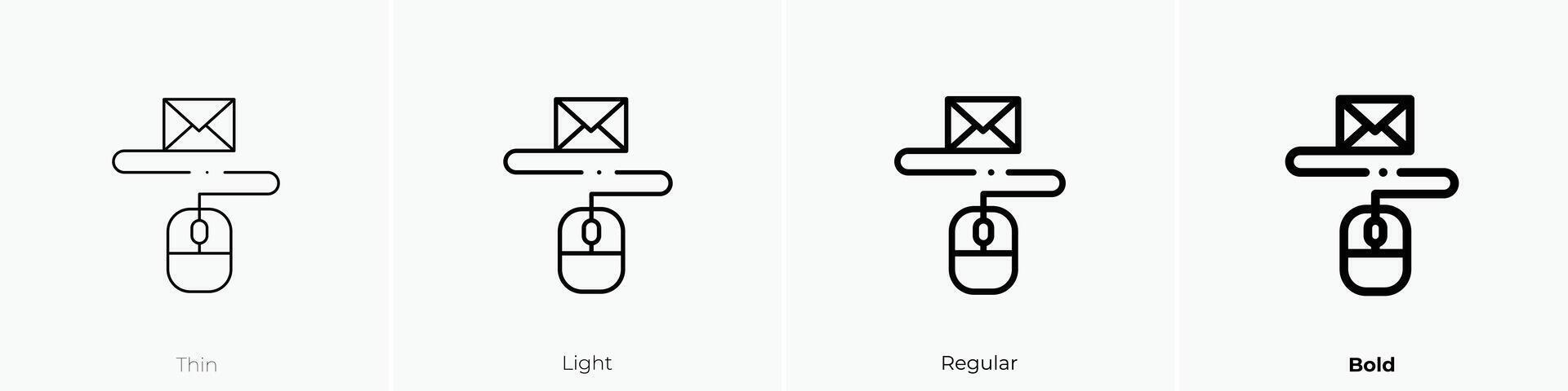 ratón icono. delgado, luz, regular y negrita estilo diseño aislado en blanco antecedentes vector