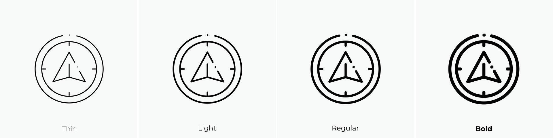 navigation icon. Thin, Light, Regular And Bold style design isolated on white background vector