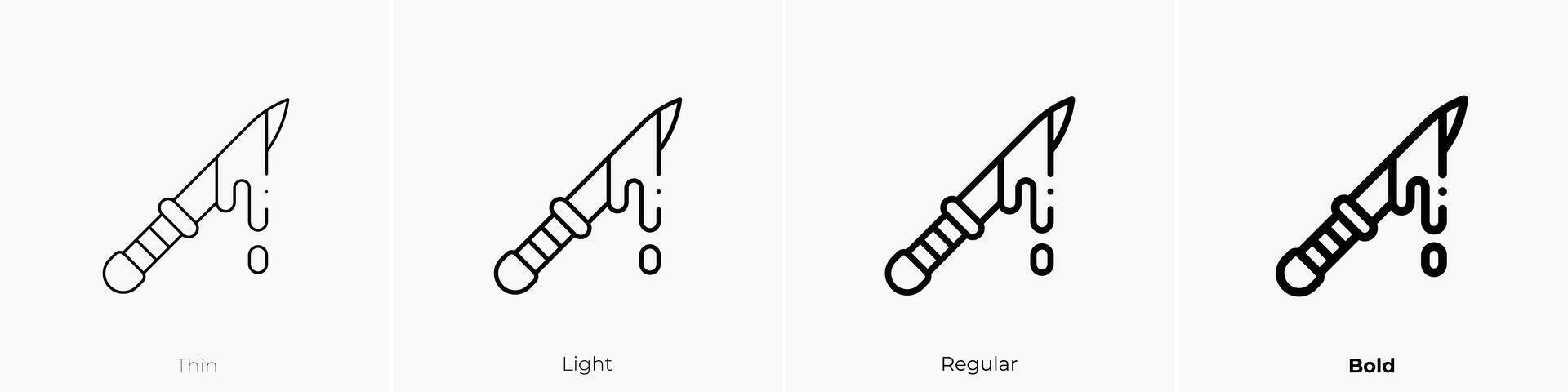 asesinato icono. delgado, luz, regular y negrita estilo diseño aislado en blanco antecedentes vector