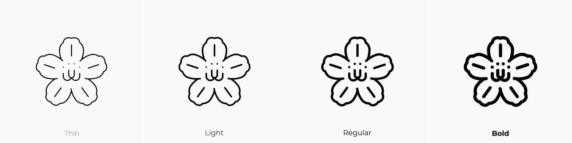 mugunghwa icon. Thin, Light, Regular And Bold style design isolated on white background vector
