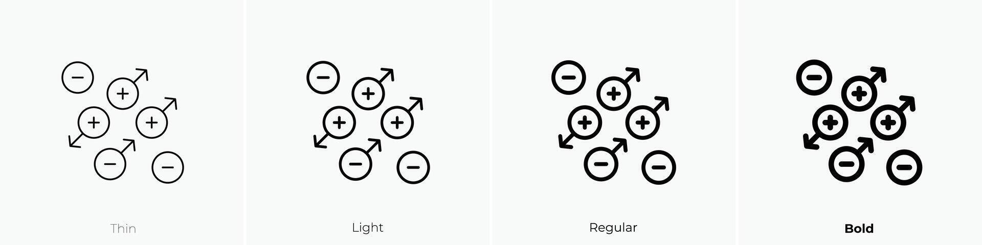 neutrons icon. Thin, Light, Regular And Bold style design isolated on white background vector