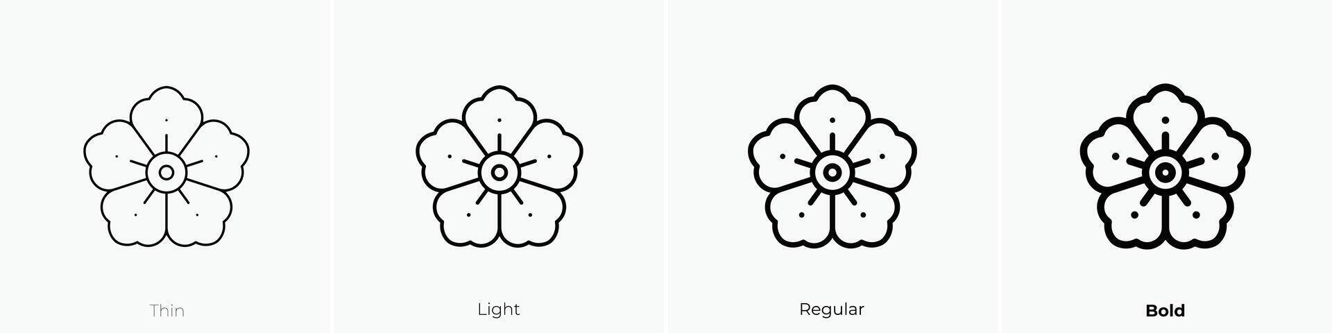 mugunghwa icon. Thin, Light, Regular And Bold style design isolated on white background vector