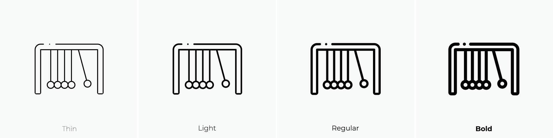 newton cradle icon. Thin, Light, Regular And Bold style design isolated on white background vector