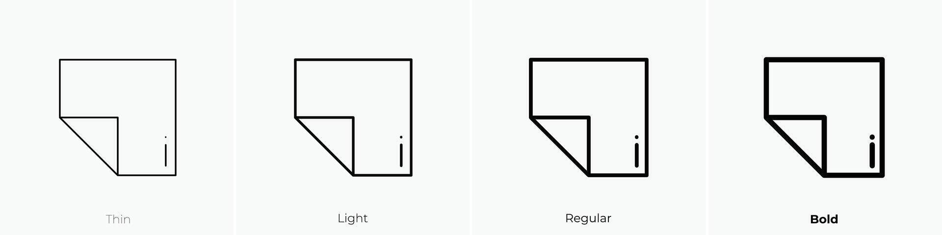 nuevo icono. delgado, luz, regular y negrita estilo diseño aislado en blanco antecedentes vector