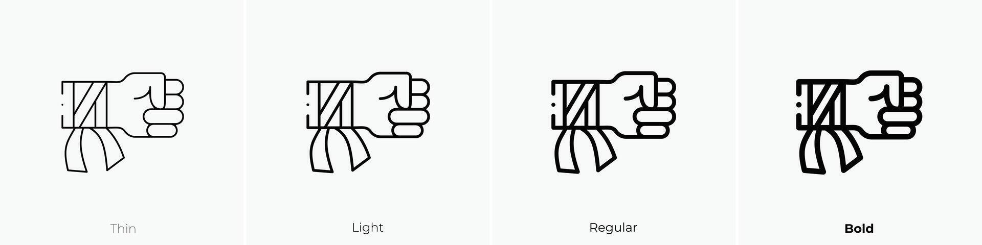 muay thai icon. Thin, Light, Regular And Bold style design isolated on white background vector