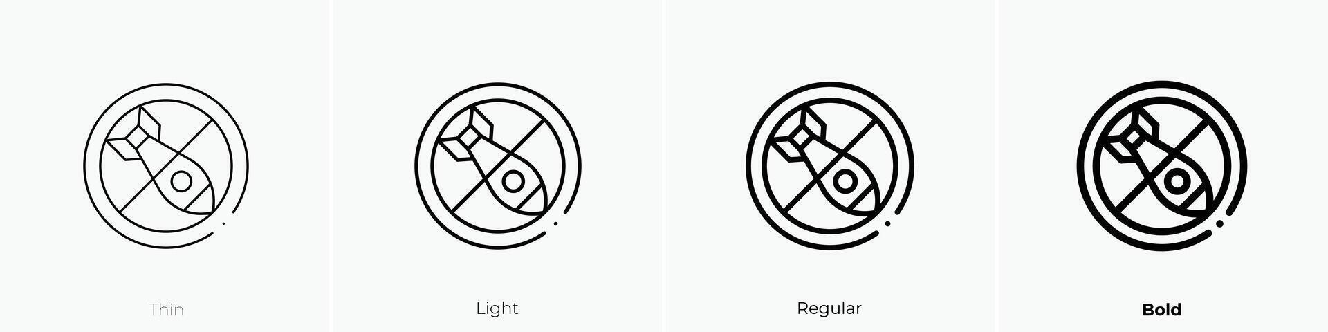 no war icon. Thin, Light, Regular And Bold style design isolated on white background vector