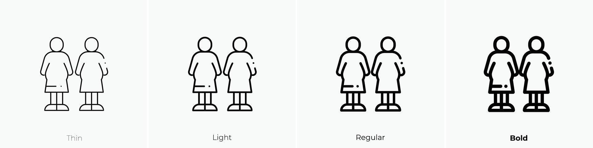 mothers icon. Thin, Light, Regular And Bold style design isolated on white background vector