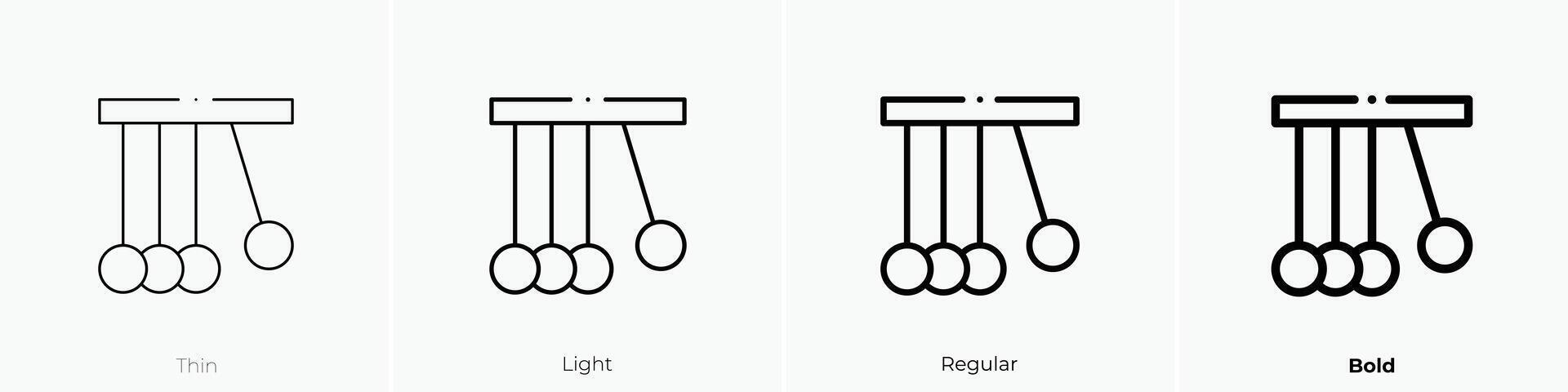 newtons cradle icon. Thin, Light, Regular And Bold style design isolated on white background vector
