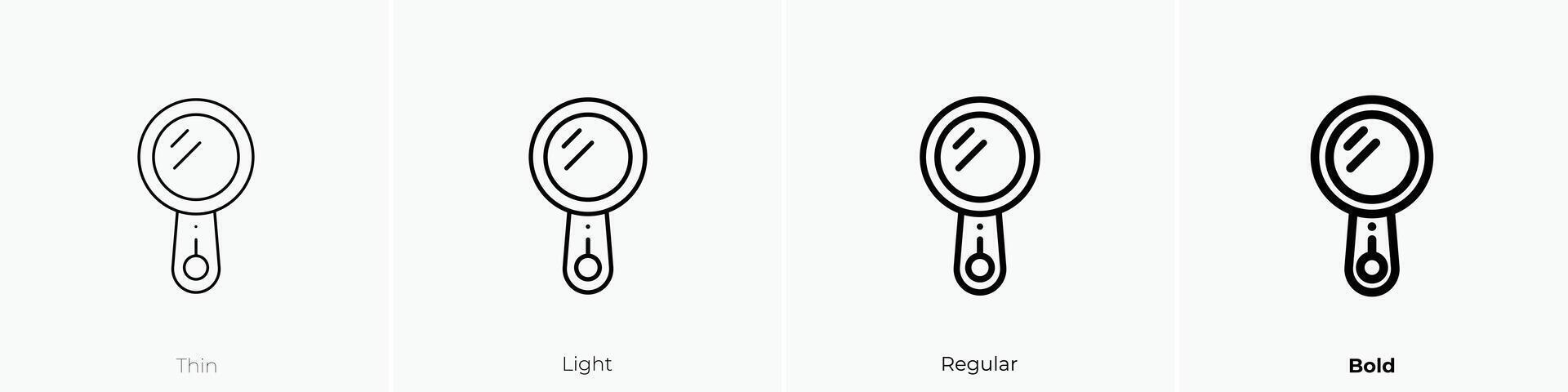mirror icon. Thin, Light, Regular And Bold style design isolated on white background vector