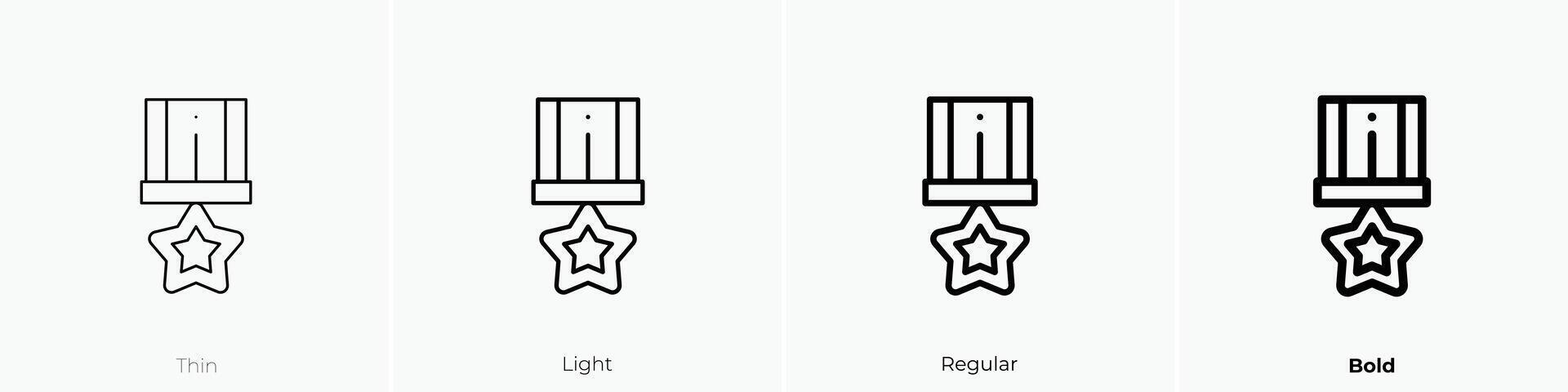 medal icon. Thin, Light, Regular And Bold style design isolated on white background vector