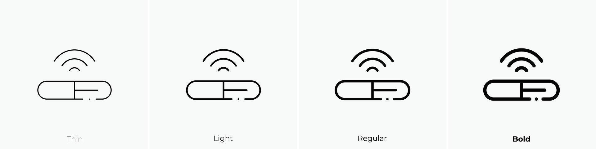 pastilla icono. delgado, luz, regular y negrita estilo diseño aislado en blanco antecedentes vector