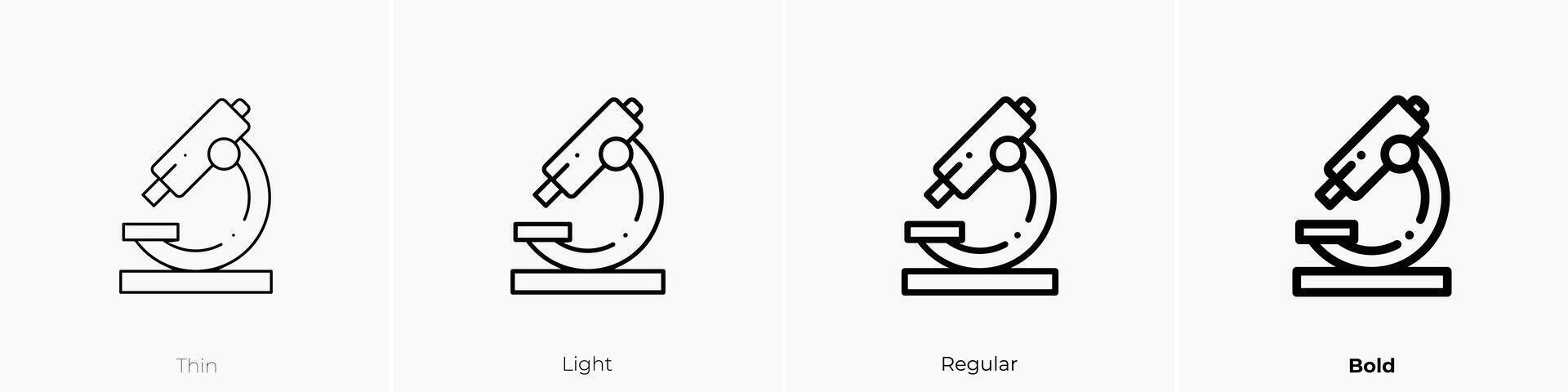 microscope icon. Thin, Light, Regular And Bold style design isolated on white background vector