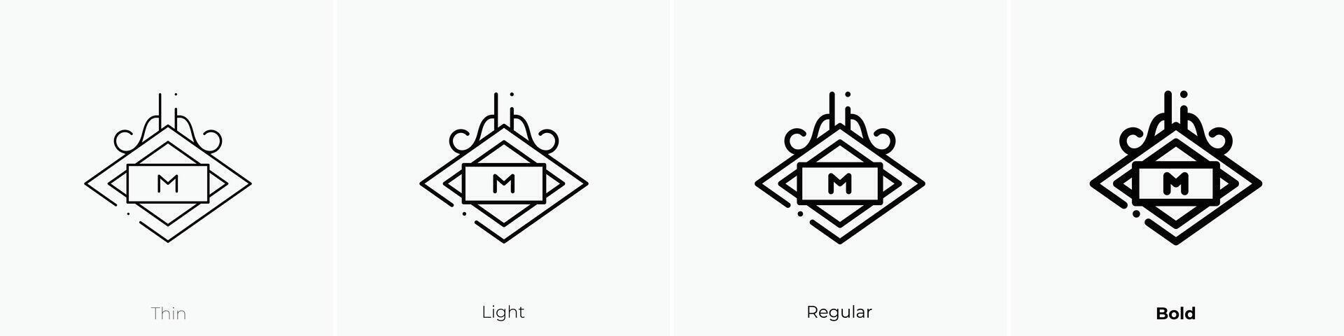 metro icon. Thin, Light, Regular And Bold style design isolated on white background vector