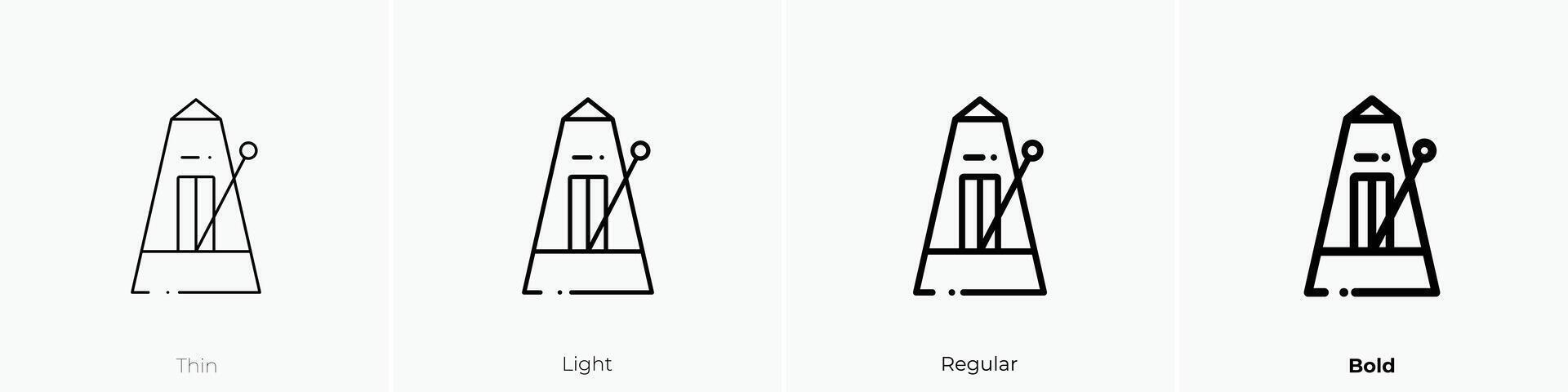 metronome icon. Thin, Light, Regular And Bold style design isolated on white background vector