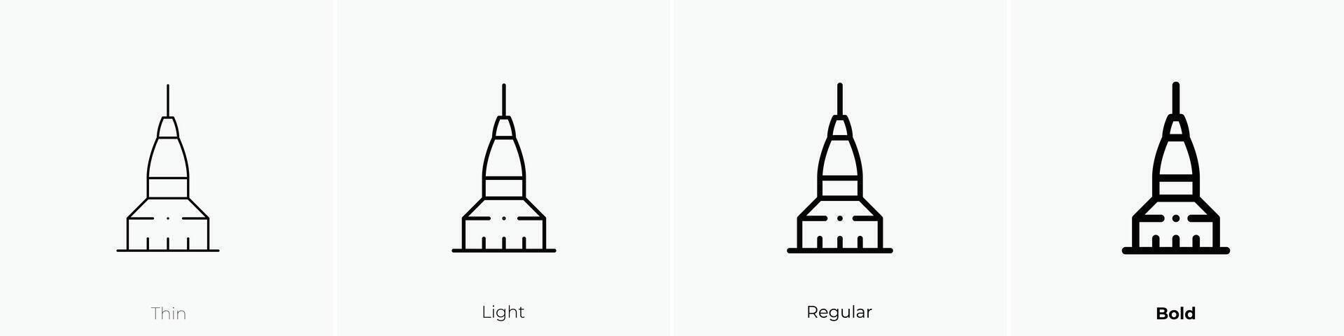 mole antonelliana icon. Thin, Light, Regular And Bold style design isolated on white background vector