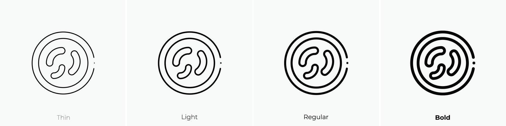 microbe icon. Thin, Light, Regular And Bold style design isolated on white background vector