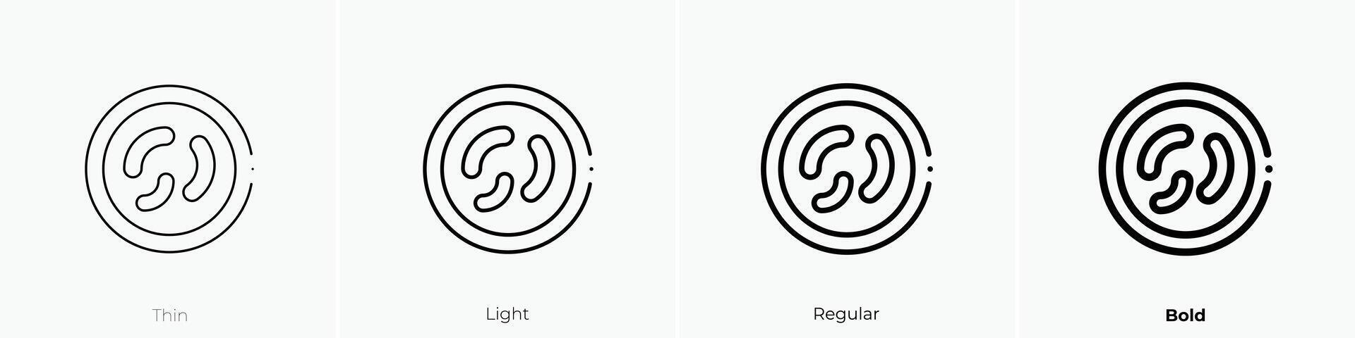 microbio icono. delgado, luz, regular y negrita estilo diseño aislado en blanco antecedentes vector