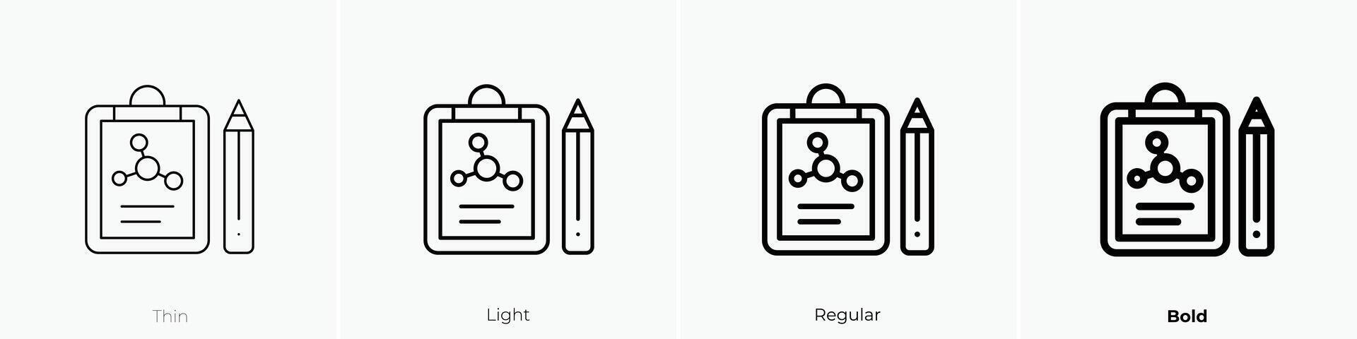 molecule icon. Thin, Light, Regular And Bold style design isolated on white background vector