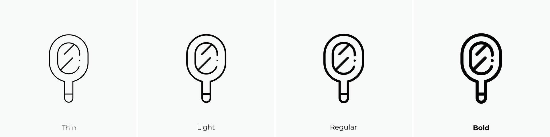 mirror icon. Thin, Light, Regular And Bold style design isolated on white background vector